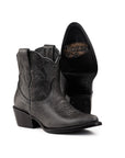 Botin Velvet Lozen Bitono Negro