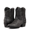 Botin Velvet Lozen Bitono Negro