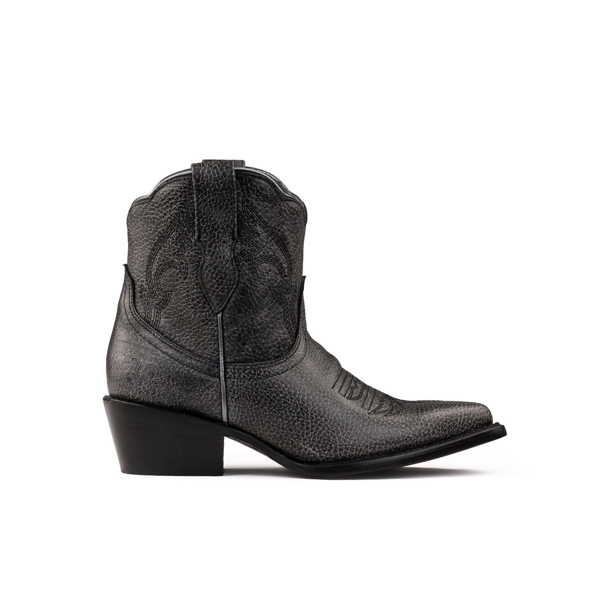 Botin Velvet Lozen Bitono Negro
