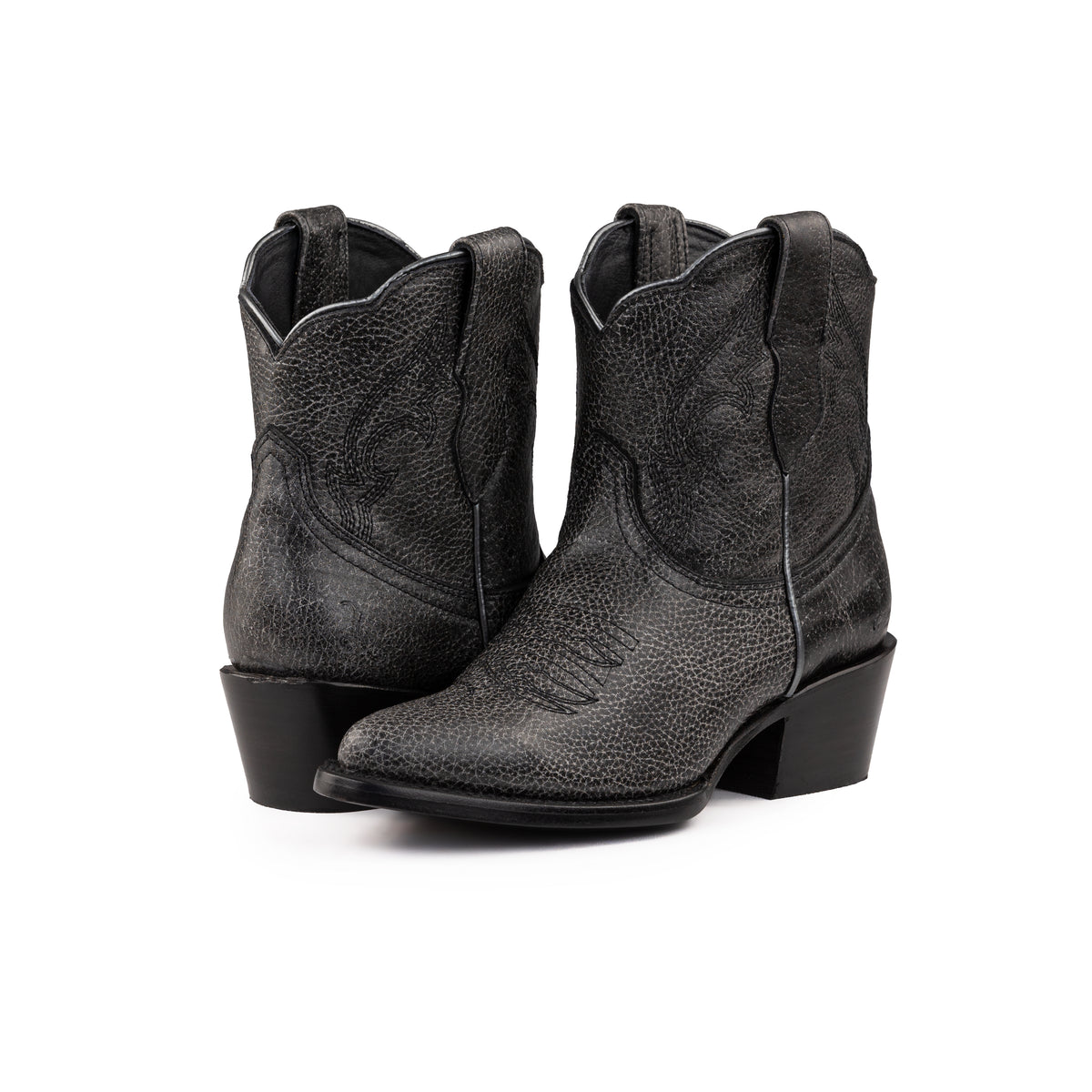 Botin Velvet Lozen Bitono Negro