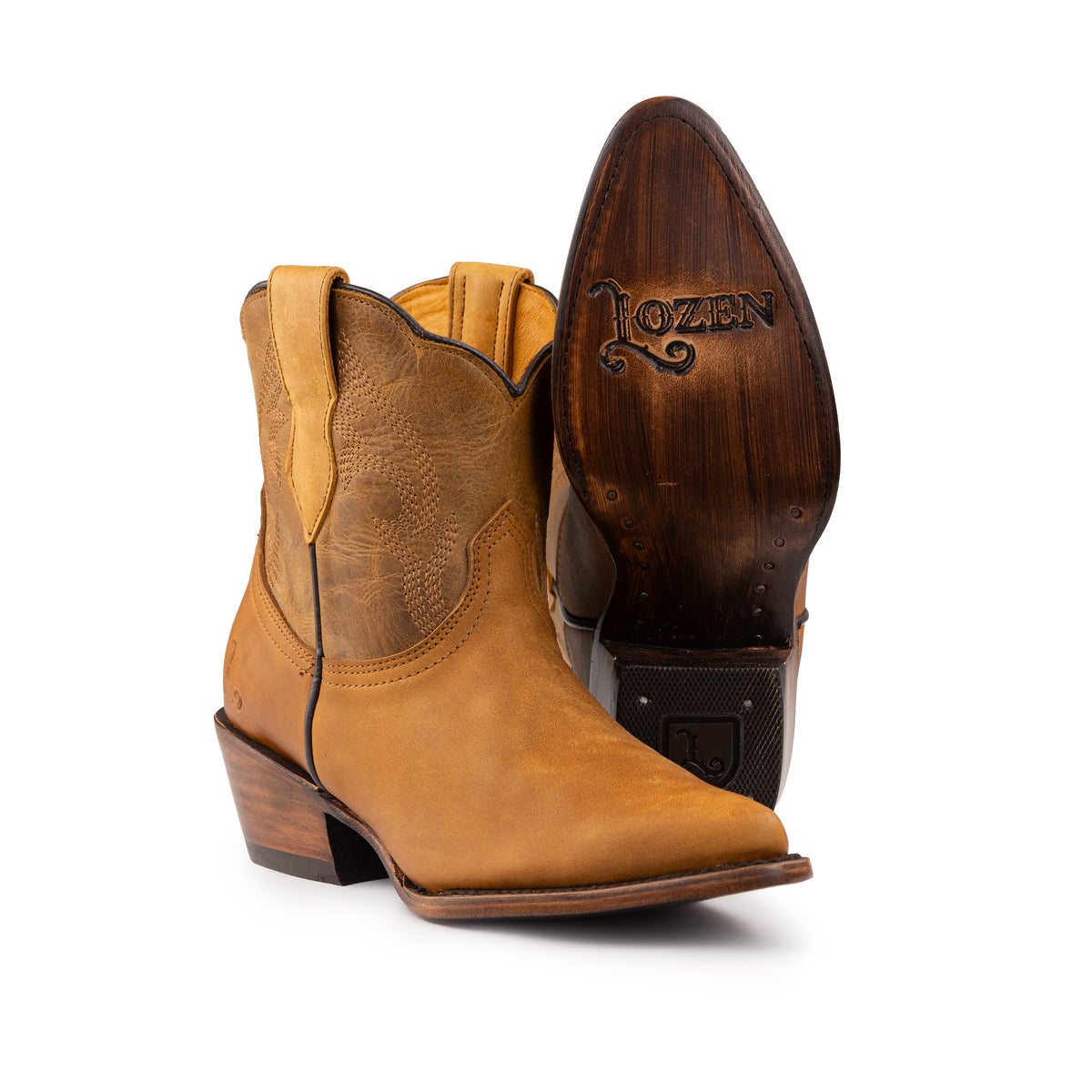 Botin Velvet Lozen Crazy Miel